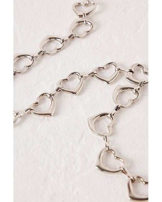 Becks ndergaard Metal Heart Chain Belt in Natural Lyst UK