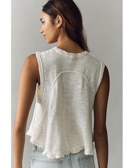 Pilcro White Crew-Neck Swing Tank Top