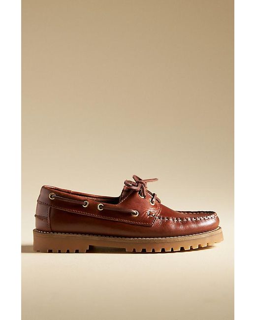 By Anthropologie Brown Lug Boat Shoes