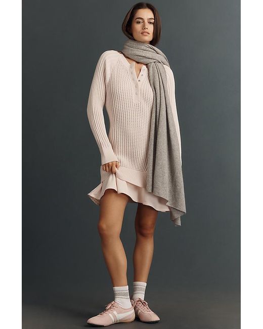 Daily Practice Black Twofer Waffle-Knit Mini Dress