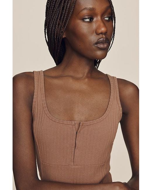 Maeve Natural Square-Neck Tank Top