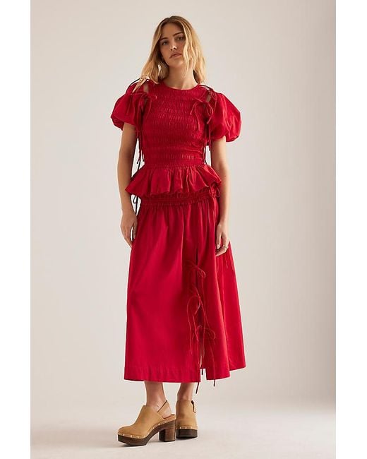 Damson Madder Red Charlotte Midi Skirt