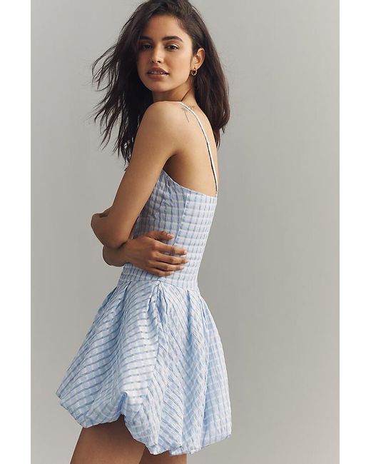 Astr Blue Tionna Mini Bubble Dress