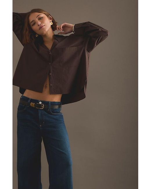 Citizens of Humanity Blue Lyra Wide-Leg Crop Jeans