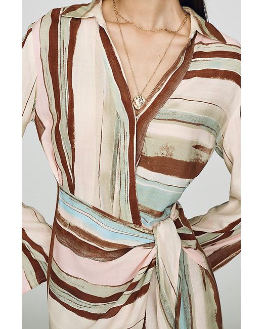 En Saison Natural Lana Wrap Mini Dress