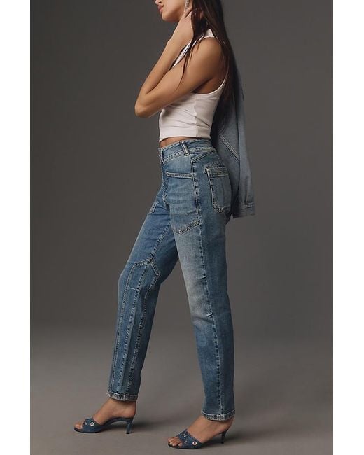 Pilcro Gray The Wanderer Mid-rise Relaxed-leg Jeans