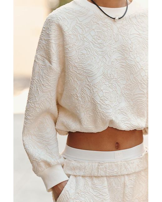 Daily Practice White Textured Bubble Sweatshirt