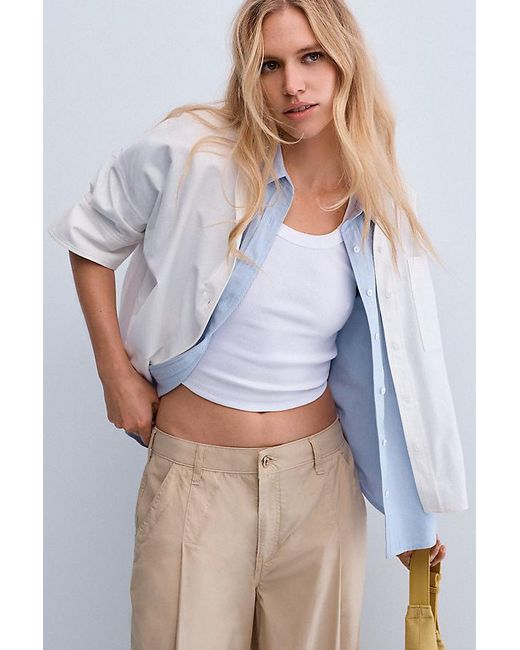 Maeve Natural The Mabel Boxy Oxford Shirt By