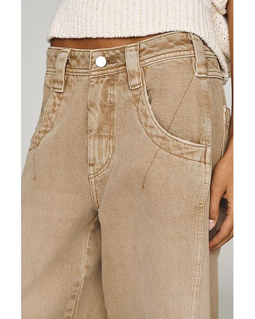 Pilcro Natural Kenny High-Rise Tapered Barrel Jeans