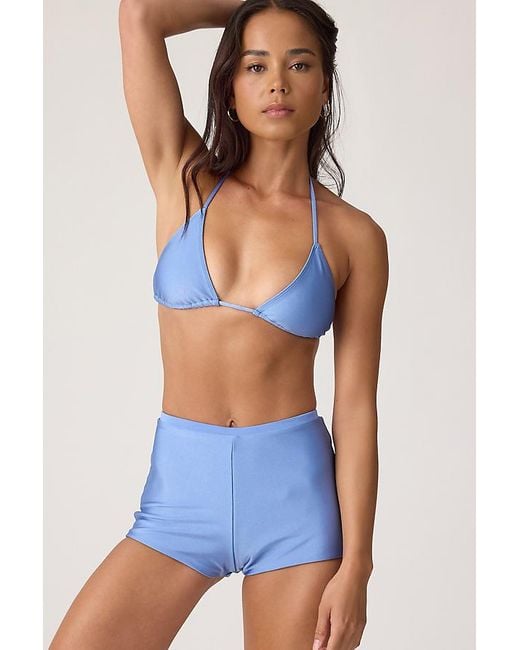 Faithfull The Brand Blue Sete Triangle Bikini Top