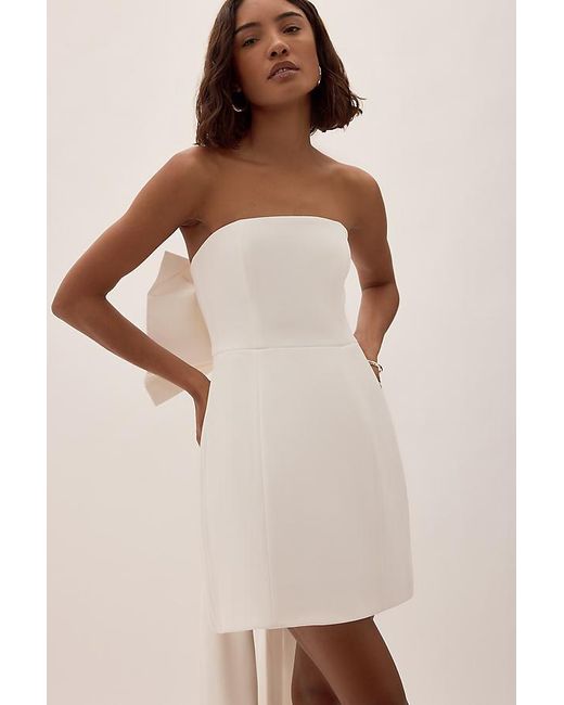 Nobody's Child Natural Lucienne Ivory Strapless Bow Mini Dress