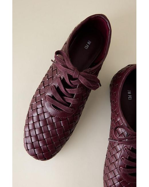 JW PEI Brown Kayla Weave Strap Flats