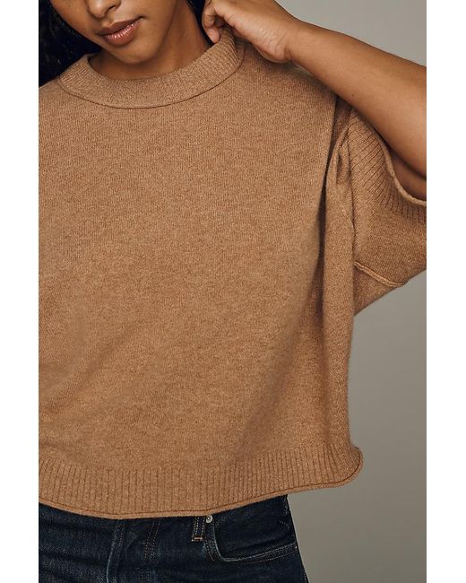 By Anthropologie Green The Goldie Crew-Neck Cashmere Jumper