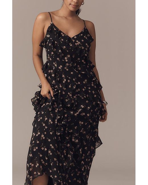 AFRM Multicolor Ilaria Sweetheart Ruched Mesh Maxi Dress