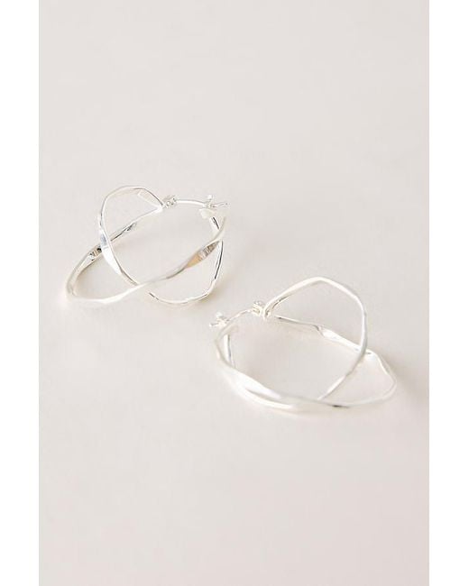 Anthropologie Natural Twist Hoop Earrings