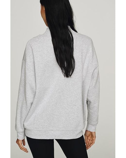 Maeve Gray Cotton Fleece Tufted Sweatshirt