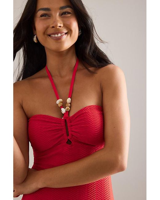 Sea Level Red Caracus Bandeau One-Piece Swimsuit