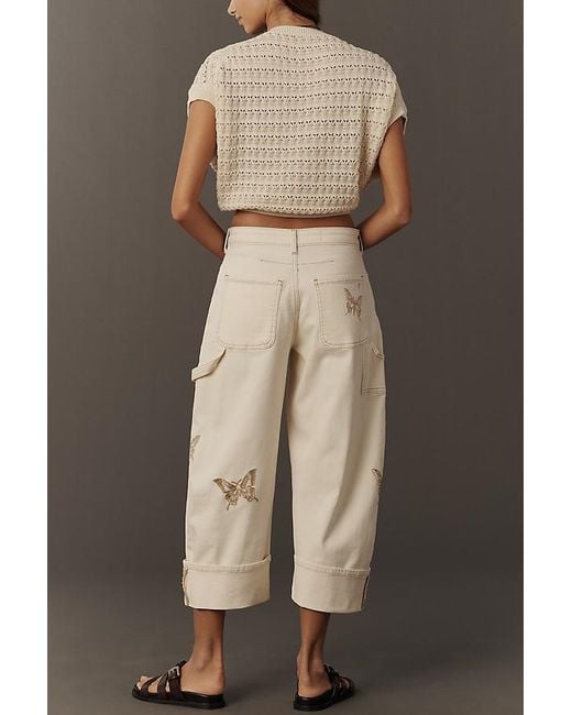 Pilcro Brown The Kayden Butterfly High-Rise Barrel Jeans By