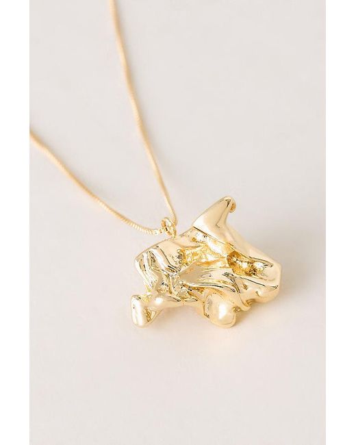 By Anthropologie Natural Mottled Pendant Necklace
