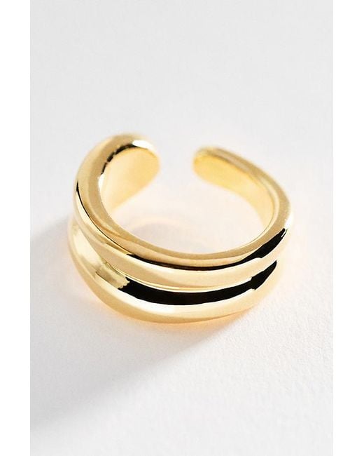 By Anthropologie Green Mod Metal Stacking Ring