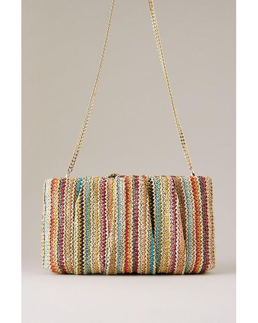 Dolce Vita Multicolor Elowen Raffia Clutch Bag