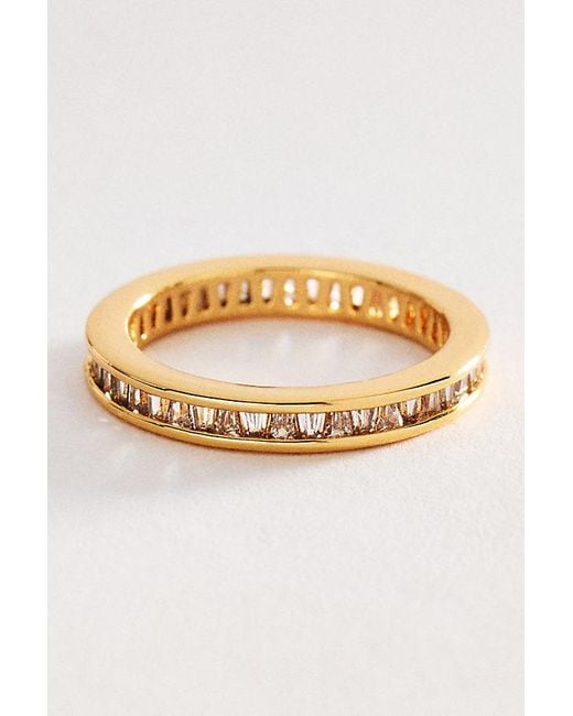 By Anthropologie Metallic Angled Crystal Ring
