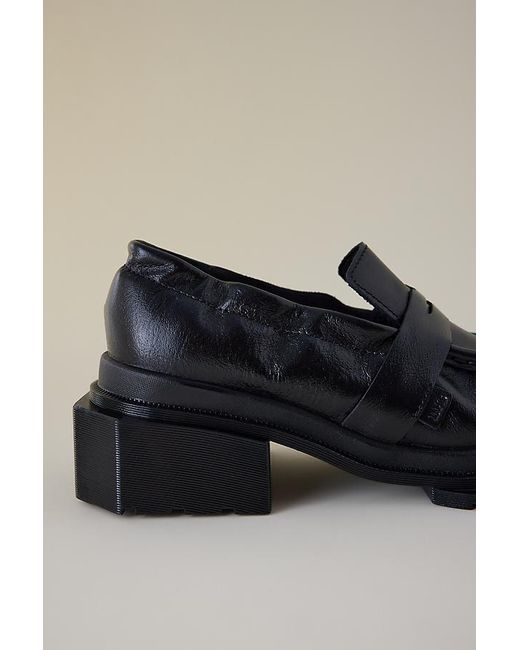 Dr. Martens Black Maybole Ruched Leather Loafers