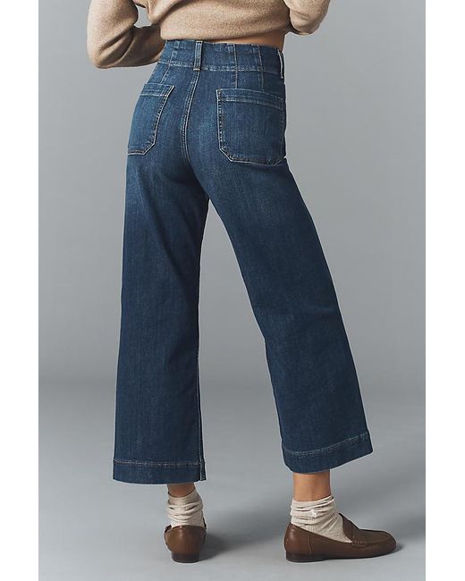 Maeve Blue The Colette Crop Wide-Leg Jeans By
