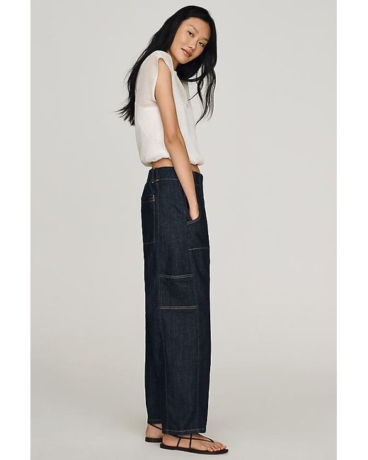 Maeve Blue Painters Mid-Rise Tapered Jeans