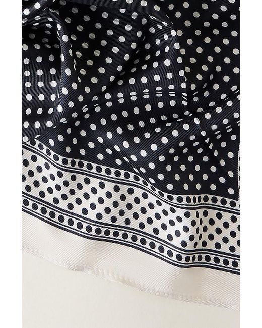 By Anthropologie Black Polka Dot Triangle Headscarf