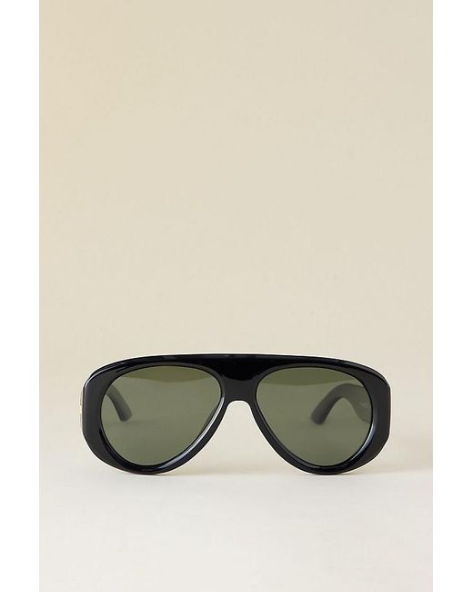 Le Specs Green Dream Boat Oversized Aviator Sunglasses
