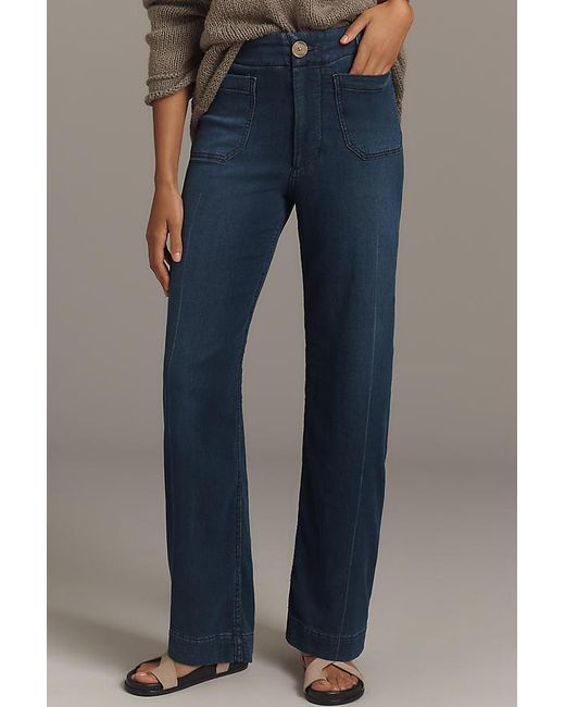 Maeve Blue The Colette Full-Length Wide-Leg Jeans By