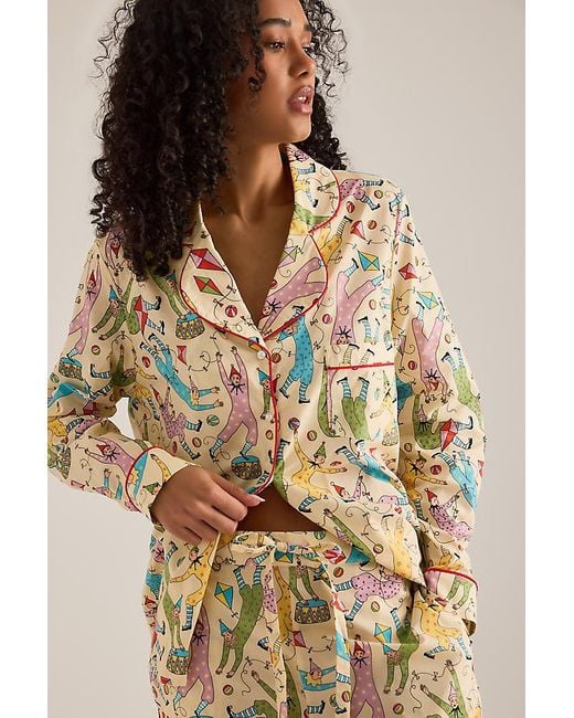 Karen Mabon Natural Clown Print Long Pyjama Set