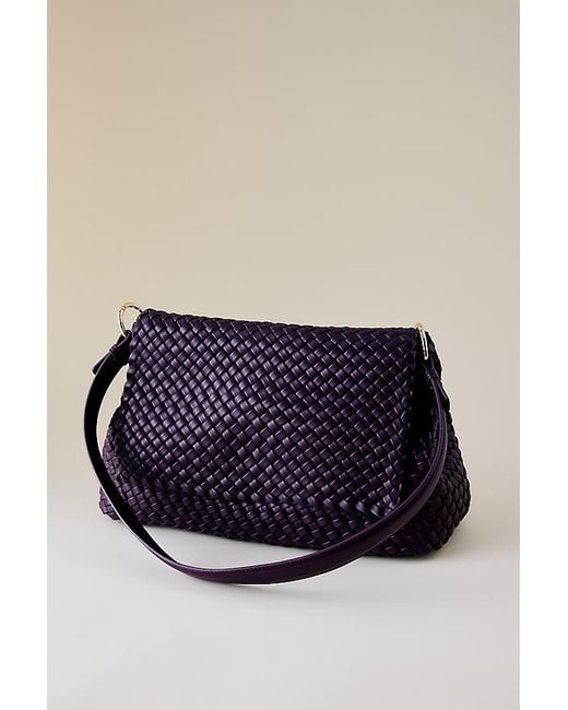 Melie Bianco Blue Woven Shoulder Bag