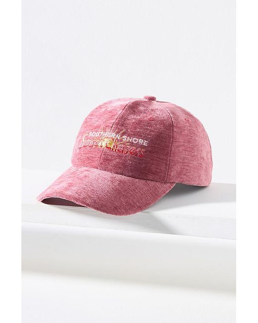 By Anthropologie Pink Corduroy Sports Club Baseball Cap