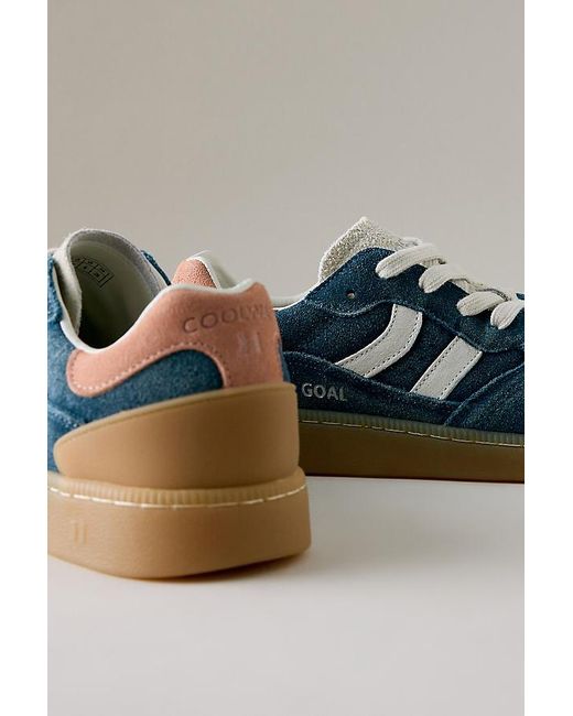 Coolway Blue Goal Bleached Suede Trainers