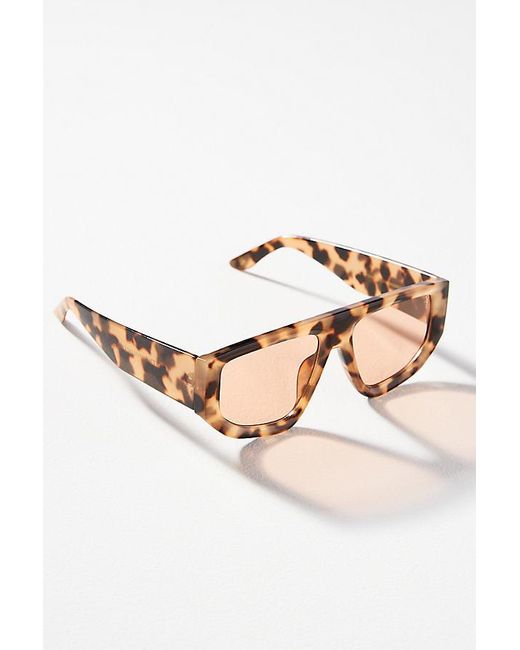 By Anthropologie Multicolor Angular Tortoise Aviator Sunglasses