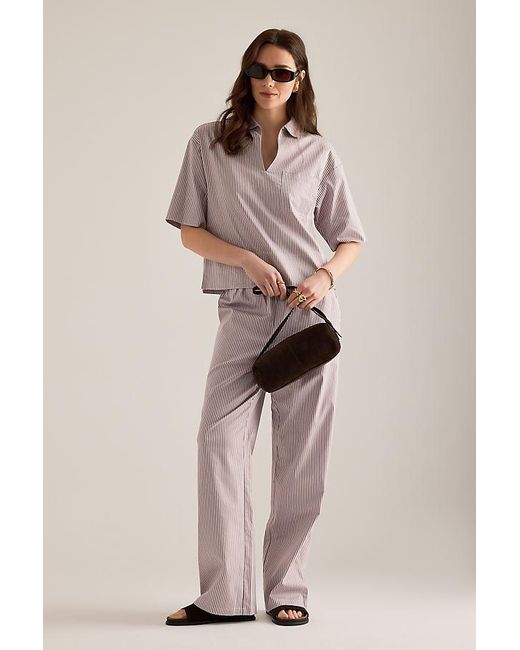 SELECTED Brown Romie V-Neck Short-Sleeve Shirt
