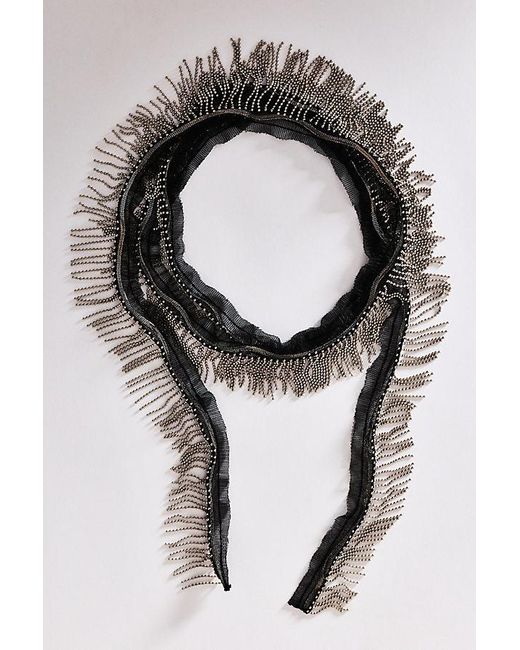 By Anthropologie Black Prelayer Wrap Tassel Necklace