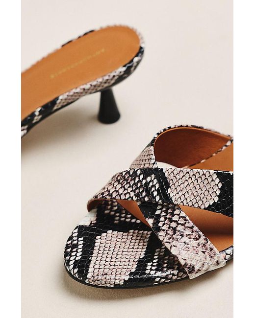 By Anthropologie Natural Criss-Cross Kitten Heels