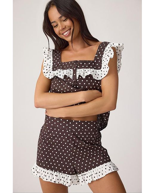 It's 9pm Multicolor Lucia Polka Dot Short Ruffle Pyjama Set