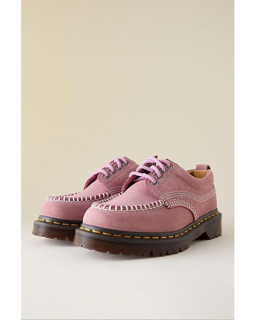Dr. Martens Pink Lowell Nubuck Moc Toe Shoes