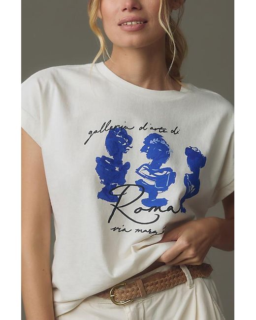 Maeve Blue Busts Graphic Sleeveless T-shirt