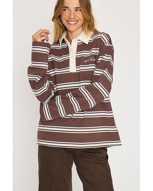 4th & Reckless Brown Asta Rugby Top