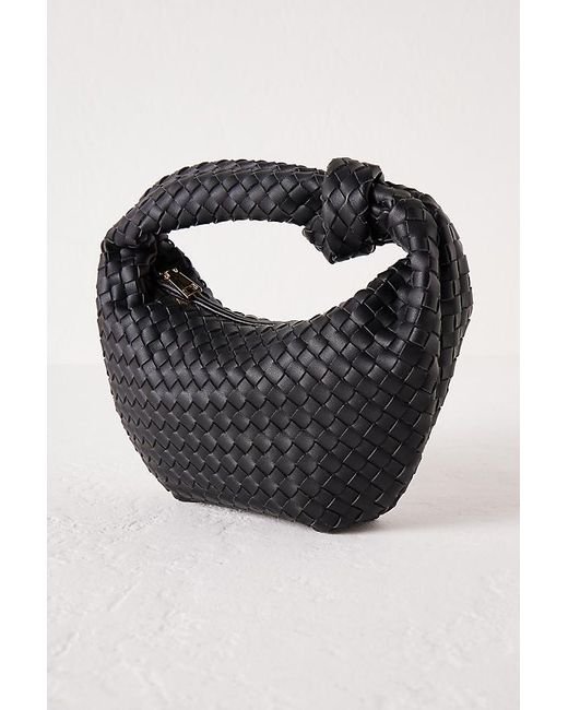 Melie Bianco Blue Larissa Woven Faux-Leather Shoulder Bag