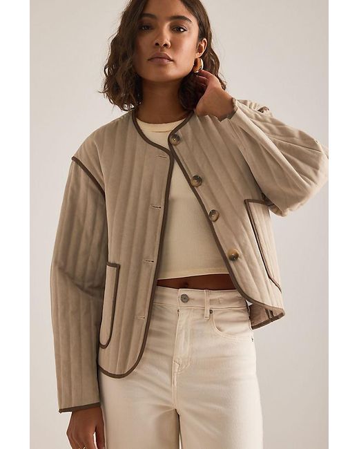 SELECTED Brown Malina Quilted Jacket