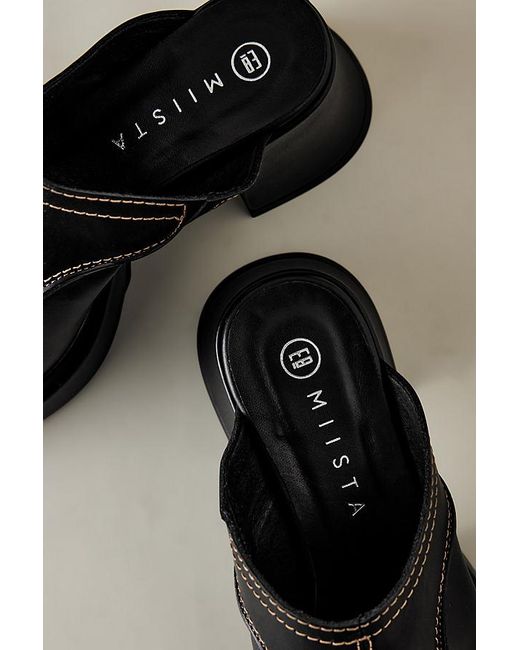 Miista Black Lota Platform Mule Sandals
