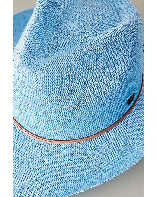 Anthropologie Blue Sparkle Straw Cowboy Hat