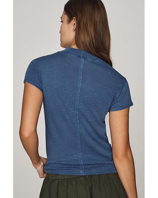 Pilcro Blue Cyris Cotton Modal Turtleneck T-Shirt
