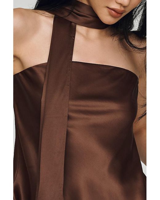 Maeve Brown Clara Strapless Scarf Top By